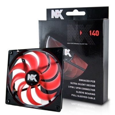 Nox Ventilador Caja Serie Nx 14cm Rojo